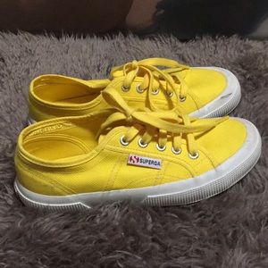 Yellow Superga sneakers